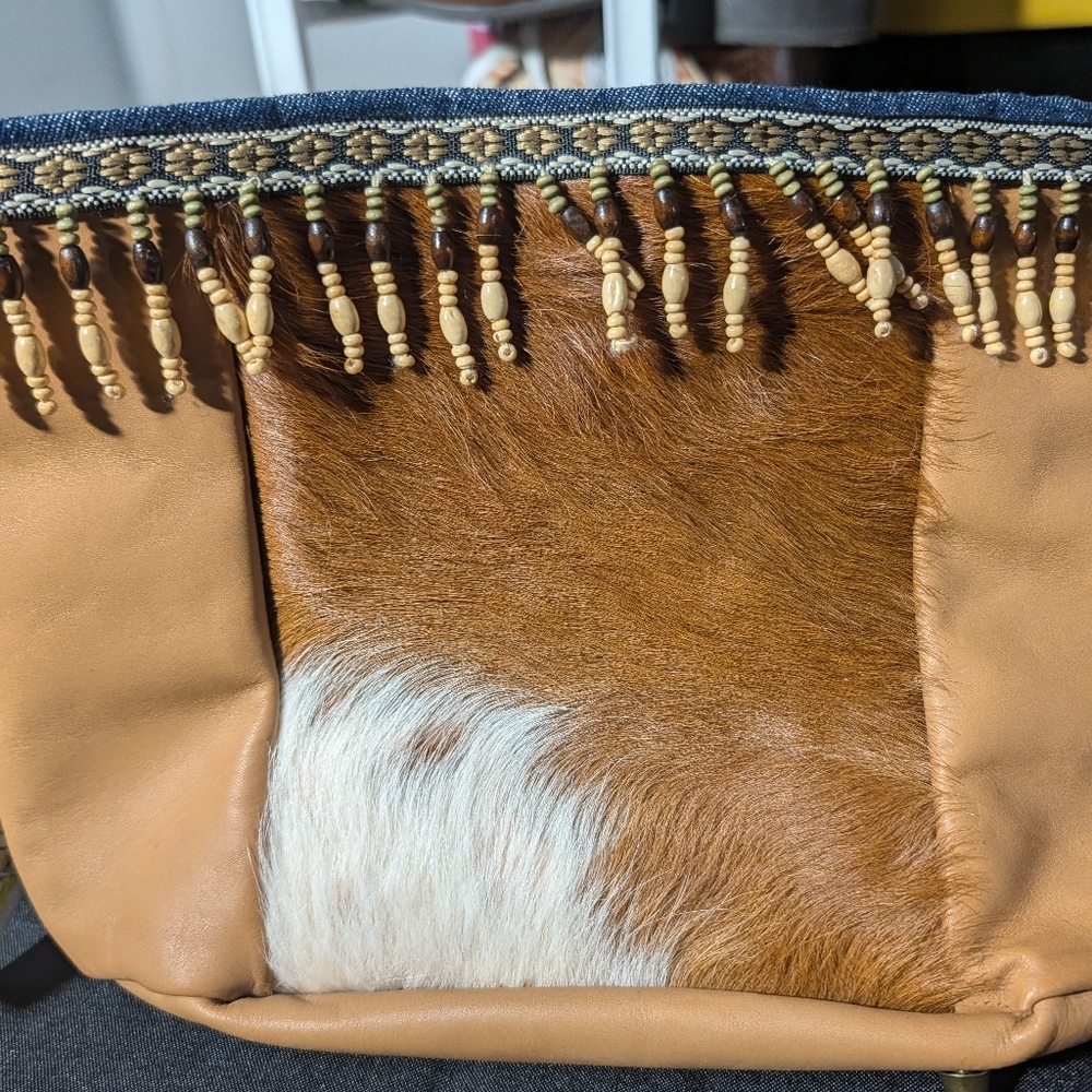 Marla Rella(Local Designer) Cowhide leather purse with beaded fringe #boho #west - Picture 8 of 9